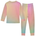 thumbnail image 2 of joogoo Yellow Gradient 2 Piece Long Sleeve Tee and Pants Cotton Pajama Set 8Y, 2 of 7