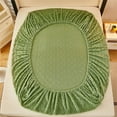 thumbnail image 5 of Hiroekza Winter Flannel Queen Size Fitted Bedsheet - Thickened, Double-Sided Edging, 360° Wrap Design for Ultimate Warmth & Comfort Green, 5 of 5
