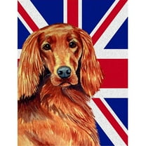 Irish Setter With English Union Jack British Flag Flag Garden Size