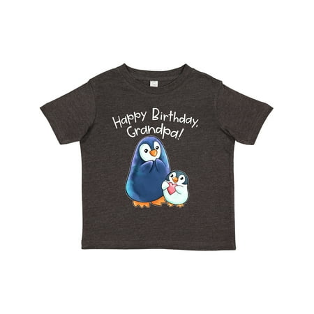 

Inktastic Happy Birthday Grandpa!- Cute Penguins Gift Toddler Boy or Toddler Girl T-Shirt