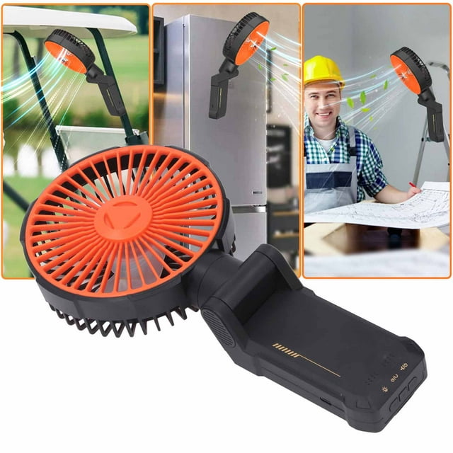 Clip On Fan, 4 Speed Adjustment Flexible Rotation 5 inch Small Cooling Fan for Outdoor Camping Trip