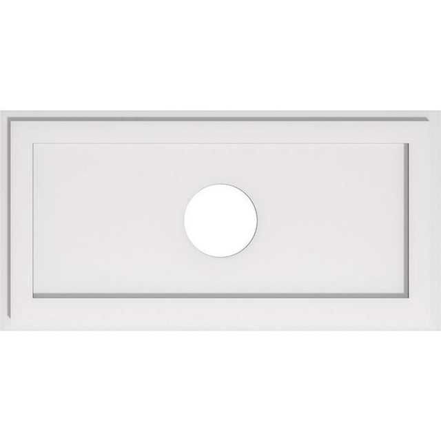 Ekena Millwork CMP30X15RE-05000 5 in. ID x 10.5 in. Rectangle Architectural Grade PVC Contemporary Ceiling Medallion