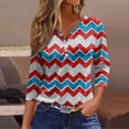 thumbnail image 1 of Fiudx Ofertas de La Semana Blusa de Manga 3/4 Corta Estampada a La Moda para Mujer, Blusa Informal con Cuello Redondo, 1 of 5