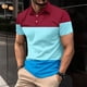 thumbnail image 1 of pstuiky Mangas cortas para hombre, Camisa deportiva de manga corta con solapa y botones a rayas de patchwork para hombre camisetas de hombre xxl, 1 of 5