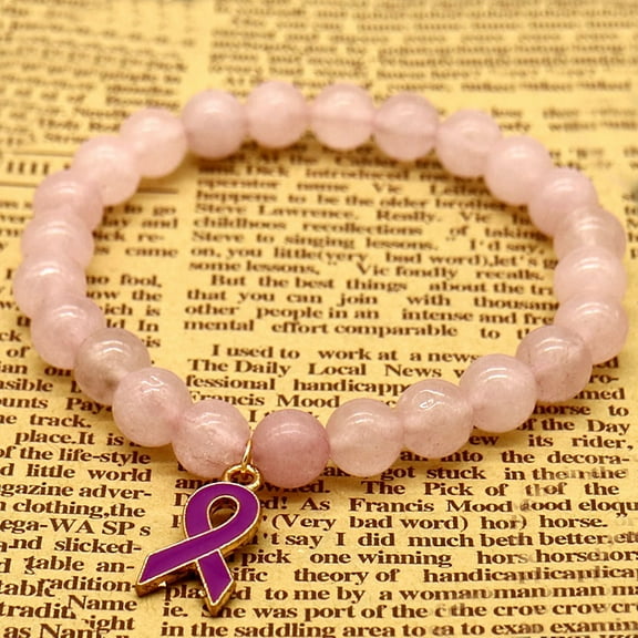 Breast Cancer Awareness Pink Quartz Adjustable Bracelet