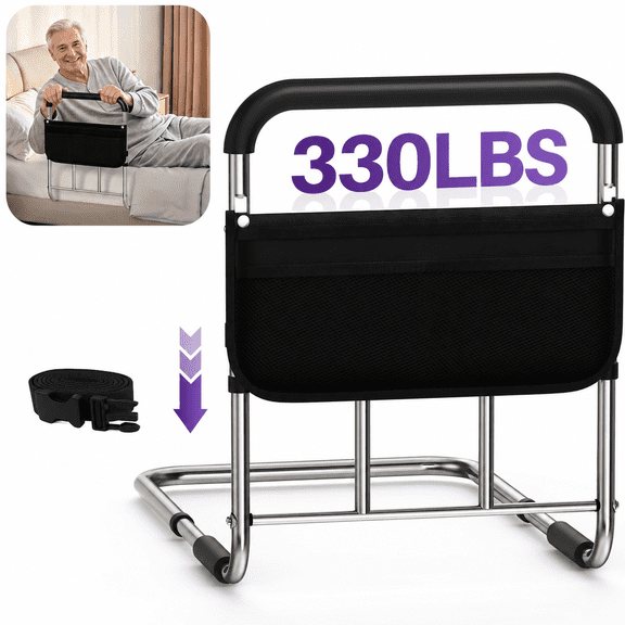 KEKOY Bed Rails for Seniors Safety Guard with Leg Adjustable, Bed Assist Rail for Elderly Adults with Free Storage Bag and Fixing Strap