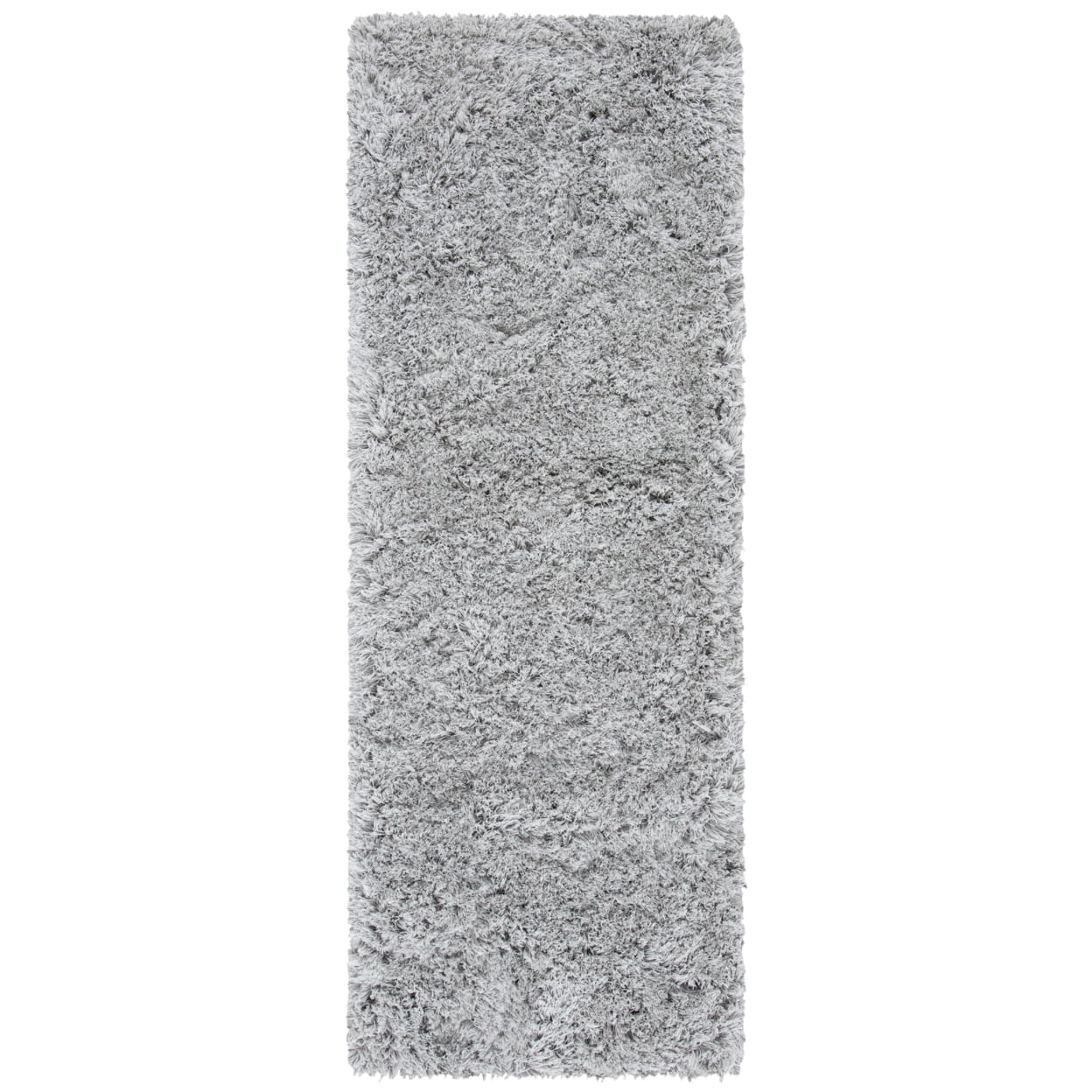 SAFAVIEH Ocean Braxton Solid Polyester Shag Area Rug, Silver, 3' x 5'