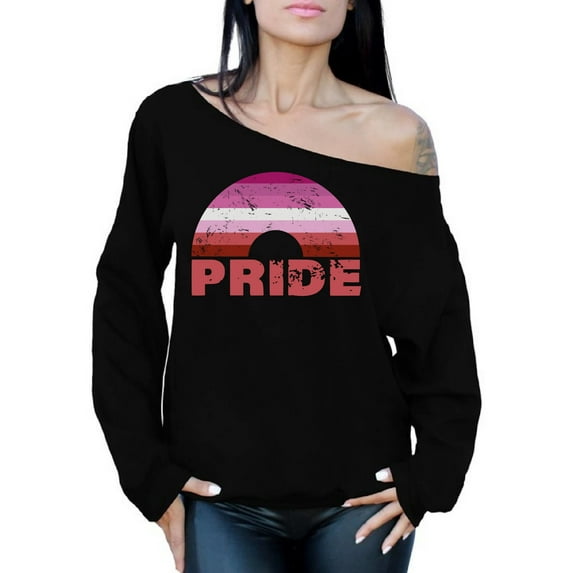 Awkward Styles LGBTQ Pride Sweatshirt Gay Off Shoulder Tops for Women Rainbow
