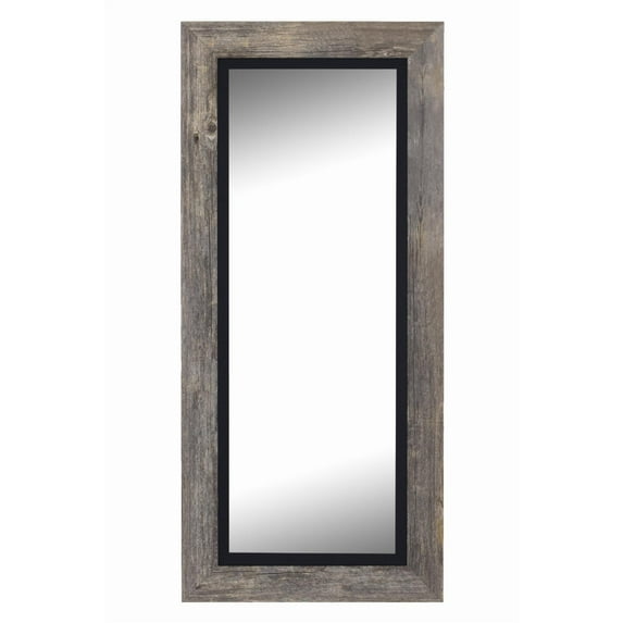 Hitchcock Butterfield Reclaimed Gray and Black Farmhouse Barnwood Coastal Mirror