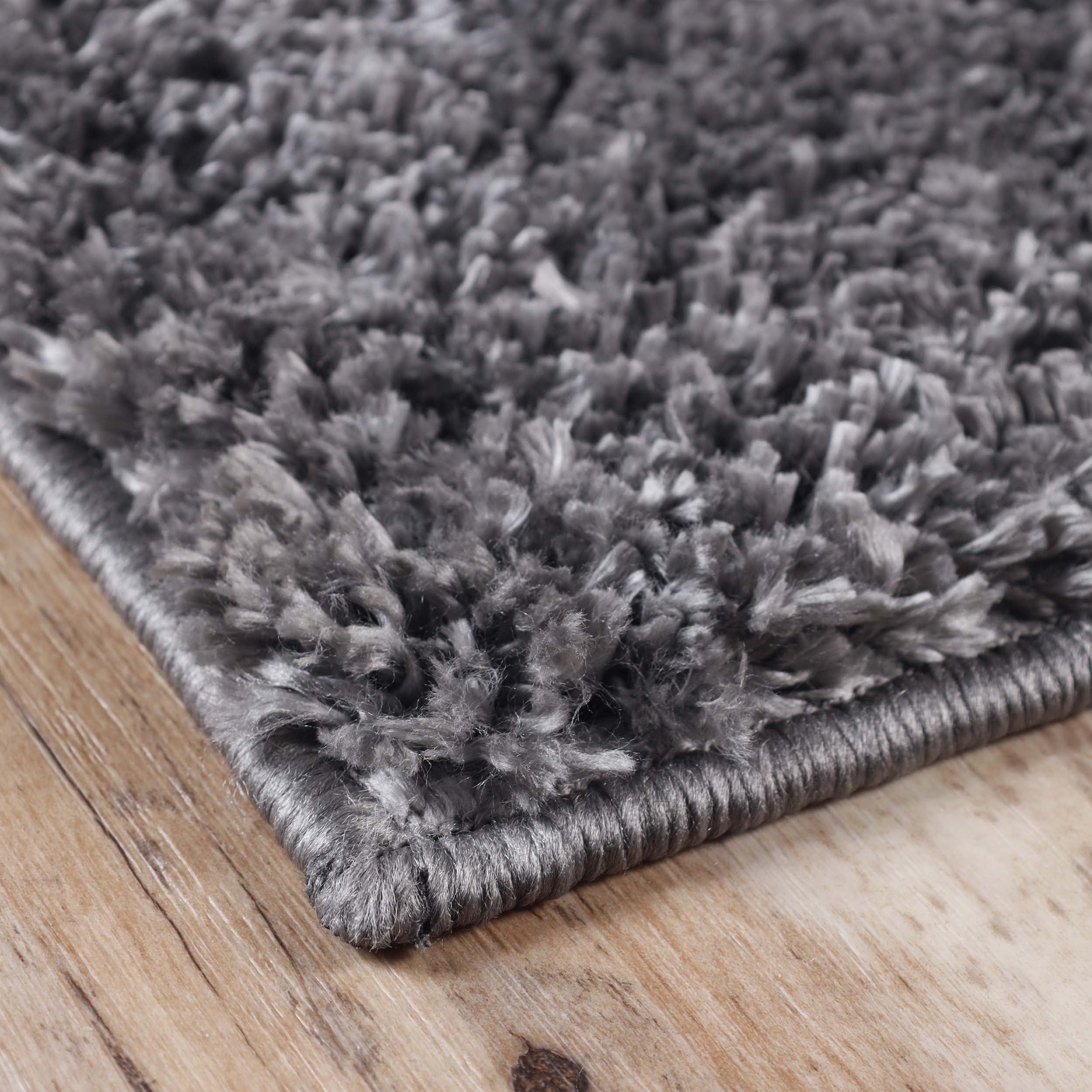 BNM Solid Indoor Shag Runner or Area Rug, 8' x 10', Grey