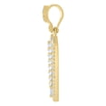 thumbnail image 3 of Auriga 10k Yellow Gold Baguette and Round Cubic-Zirconia Initial Letter V Charm Pendant for Women, 3 of 5