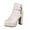 Beige, variant on Bmisegm Womens Fall Boots Ladies Fashion Solid Color Leather Belt Buckle Side Zipper High Heel Short Boots Boots for Women Black 9