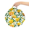 thumbnail image 2 of Blossom Round Floor Cushion with Handle, Rose Bouquet Branches Gardening Spring Buds Fragrance Motif on Plain, Pillow for Living Room & Dorms, 18" Round, Yellow Green Dark Peach, by Ambesonne, 2 of 4