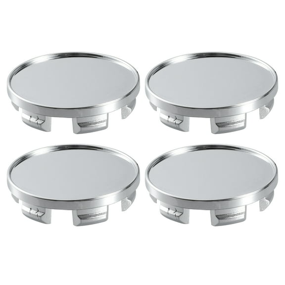 Unique Bargains 4 Pcs 53mm 6 Clips Wheel Rim Hub Center Caps Cover Silver Tone