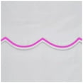 thumbnail image 4 of 400 Thread Count White Cotton Sateen Hotel Stitch Duvet Cover in Scalloped Embroidery Twin/TwinXL Pink Border, 4 of 5