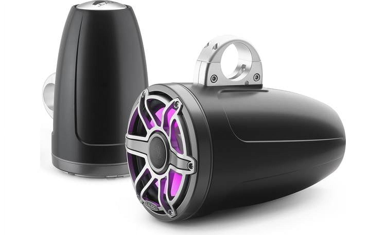 Jl Audio M6 8.8in Enclosed Tower Speakers Titanium Sport Grill With Rgb Led