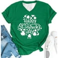 thumbnail image 3 of St. Patrick's Day T-shirt For Women Solid Color Short Sleeve Crewneck Letter Print Tee Tops Spring Summer Fall Casual Festival Streetwear, 3 of 3