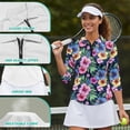 thumbnail image 6 of Binienty Tropical Hibiscus Golf Shirts for Women Short Sleeve Cloth Quarter Zip Lightweight Fit Plain Machine Washable Suitable for Outdoor Sports for Winter Outdoor Sports, 6 of 7