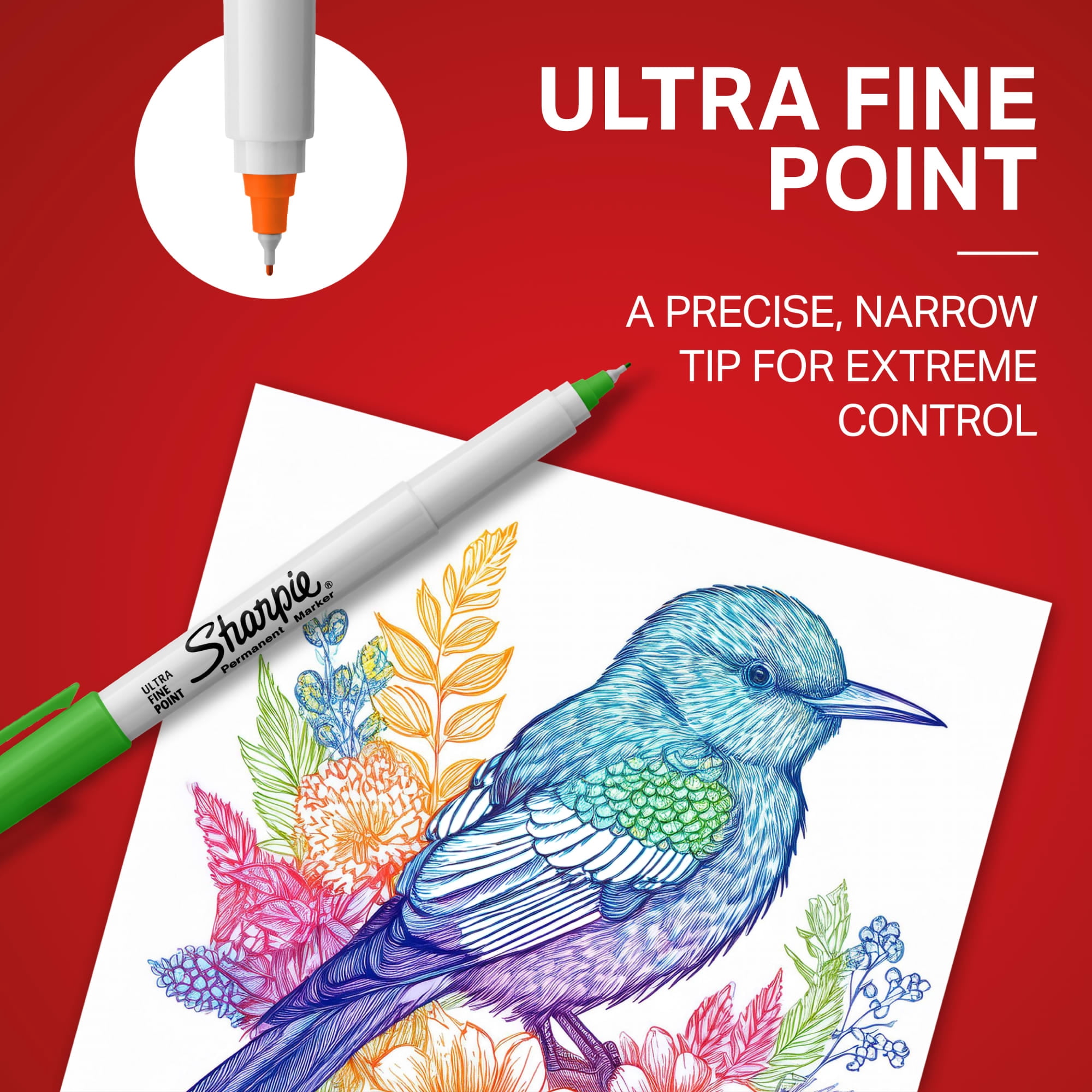 Sharpie Color Burst Permanent Markers, Ultra Fine Point, Assorted Colors, 24 Count