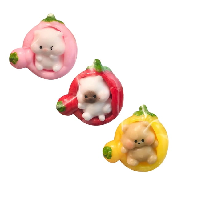 CY5O5ee 3PCS Cute Sleeping Animal Statues SqueezeToys Carrot Rabbit Slow Rising Soft Toy Stress Relieving FidgetToys for Adults PartyFavors Decompression Toy