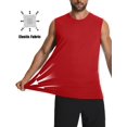 thumbnail image 3 of Camiseta sin mangas Cotrasen para hombre, con cuello redondo, UPF 50+, roja, 3 of 6