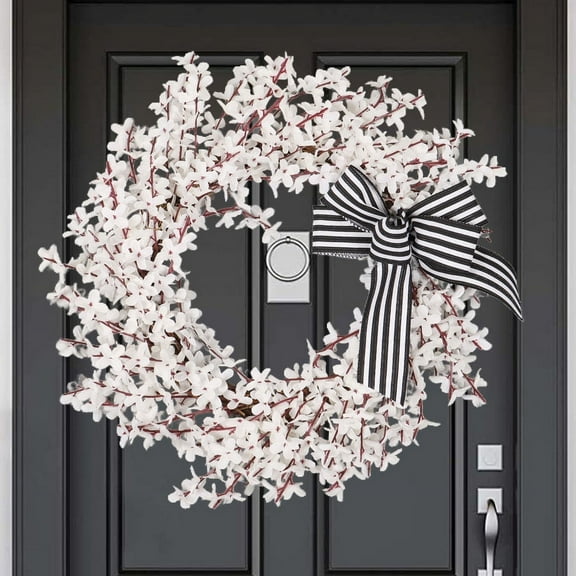 BOBOMTOI Wreath Clearance Spring And Summer Artificial Home Decoration Flower Wreath Welcome Spring Flower Wreath White Outdoor Wedding Props