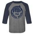 thumbnail image 3 of Pink Floyd 1968 World Tour Premium Heather/Vintage Navy Adult Raglan Baseball T-Shirt, 3 of 5