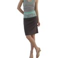 thumbnail image 3 of Women High Waist Lace Trim Waistband A-Line Midi Skirt Dark Gray S, 3 of 8