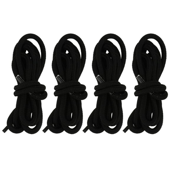 WHAMVOX 2Pairs of Black Polyester Shoelaces for Boys and Girls Sports