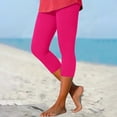 thumbnail image 3 of Yoga Pants, Comdrip High Waisted Leggings for Women - Full Length Capri Soft Yoga Pants for Workout Athletic Womens Capris Hot Pink 3XL, 3 of 8