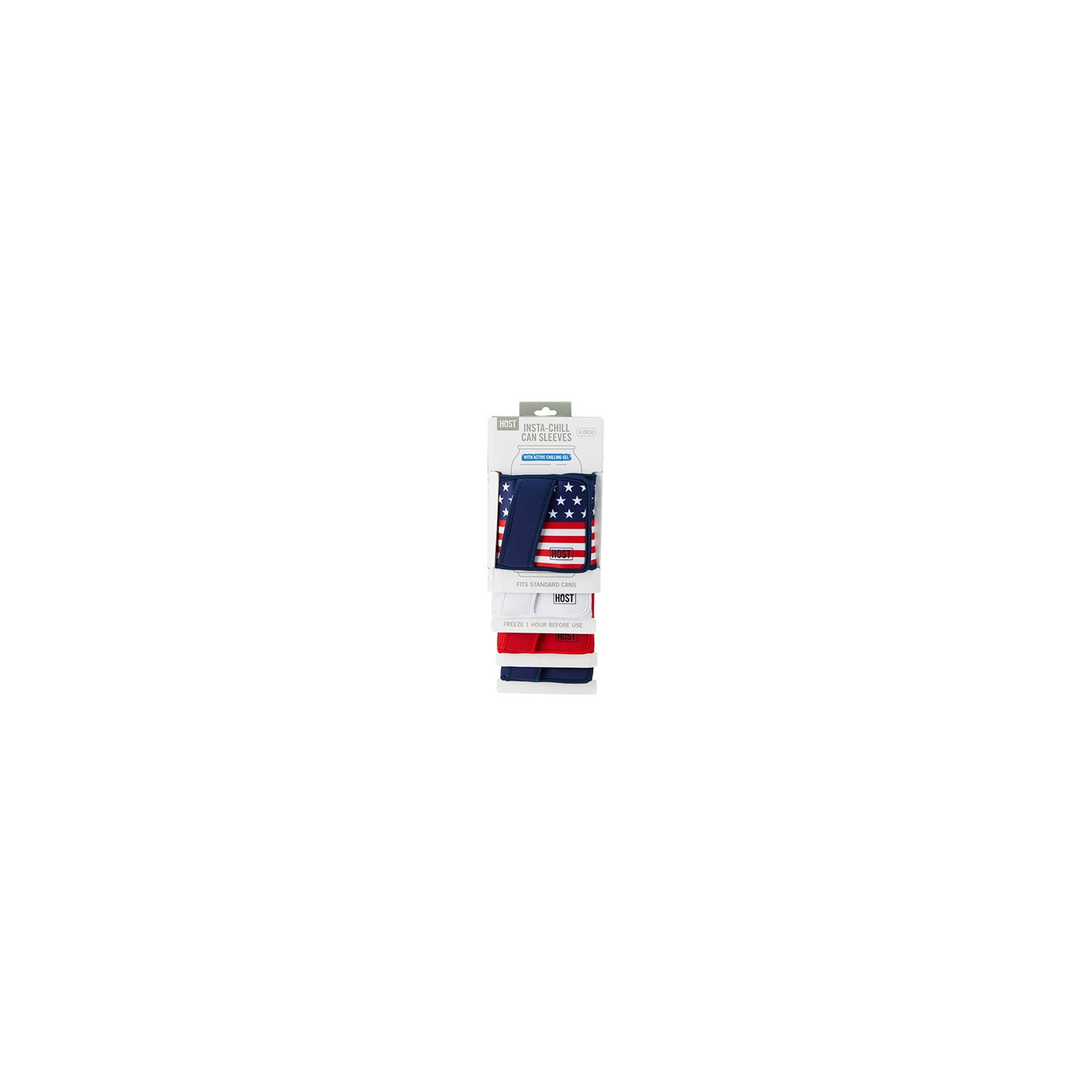 Host Insta-Chill Standard Can Sleeve for Beer, Juice, Set of 4, Multicolor