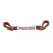 Showman Harness Leather Adjustable Curb Strap w/ Double Chain