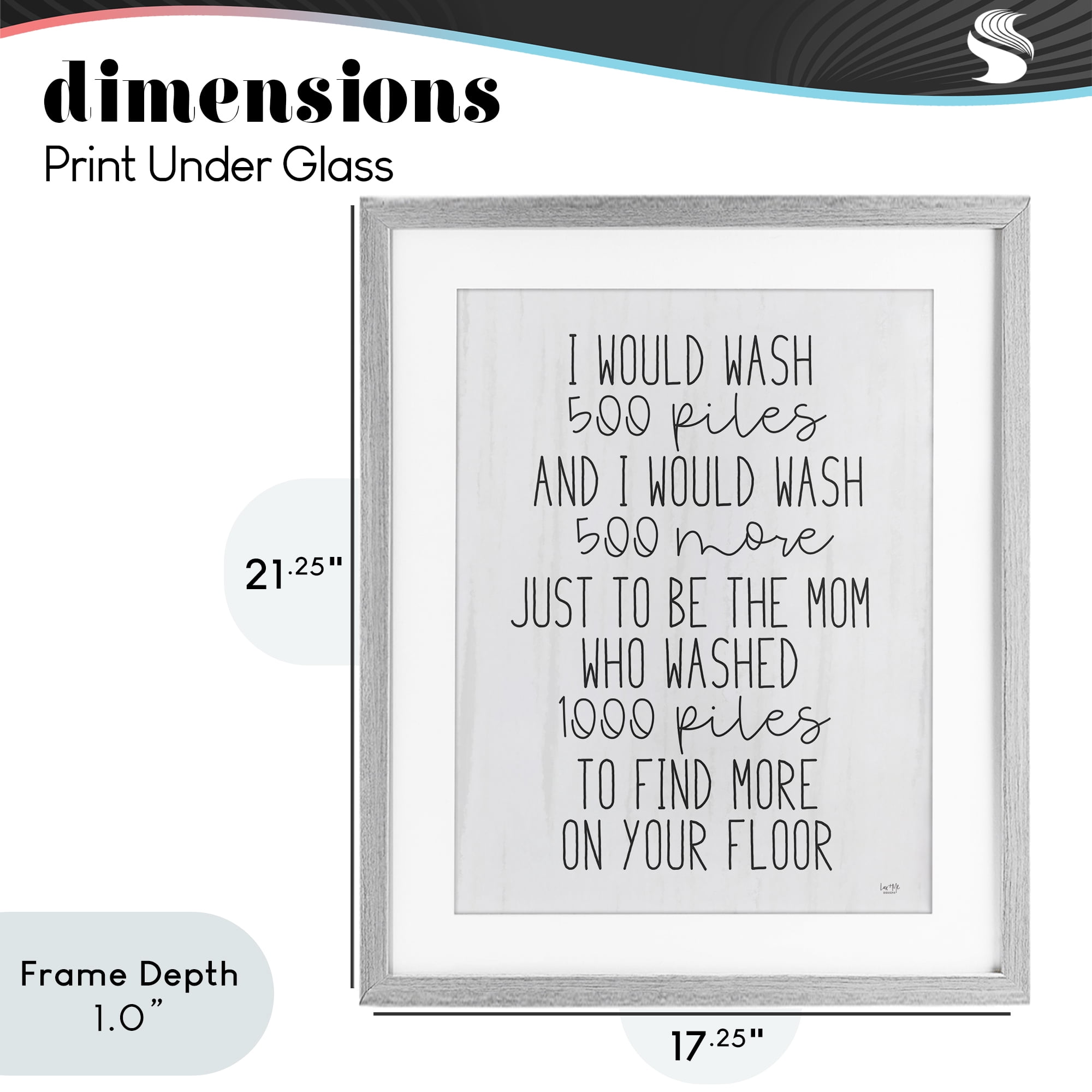 Stupell Industries Would Wash 500 Piles Gray Framed Print Under Glass, design by Lux + Me Designs