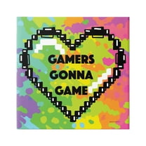 Stupell Industries Gamers Gonna Game Phrase Beauty & Fashion Painting Gallery Wrapped Canvas Print Wall Art, 30 x 30