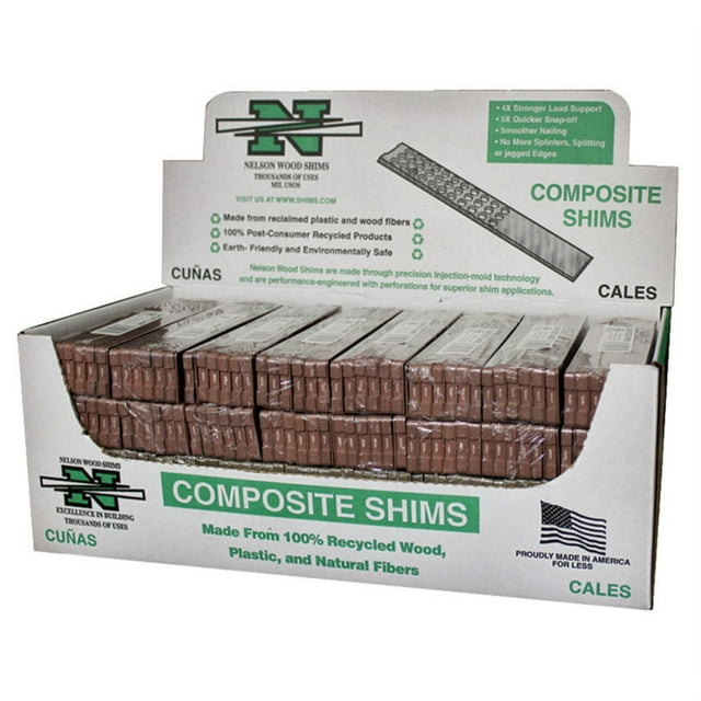 NELSON WOOD SHIMS Cales Composites 8 Pouces" 1 (Lot de 32)