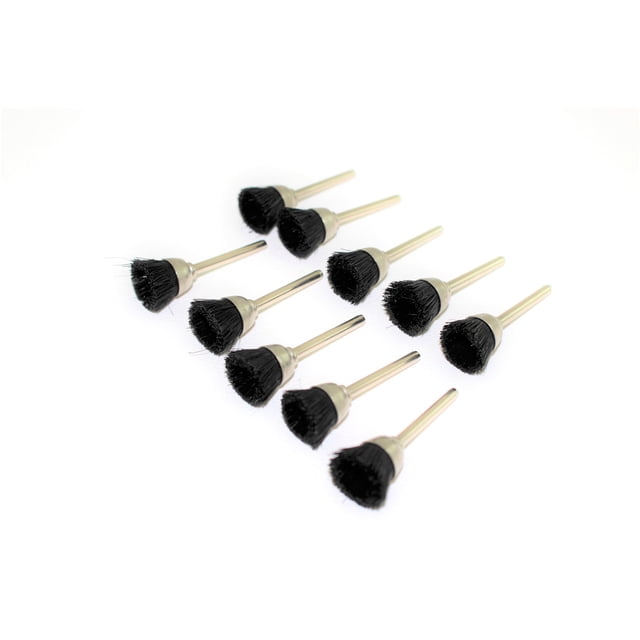 TEMO 10 piezas de cerdas de plástico de nailon, cepillo de alambre de copa de 1/2 pulgada, vástago #404 de 1/8 pulgada para herramientas rotativas Dremel