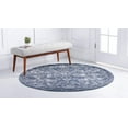 thumbnail image 4 of Rugs.com Oregon Collection Rug – 5 Ft Round Blue Low-Pile Rug Perfect For Kitchens, Dining Rooms, 4 of 9