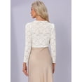thumbnail image 3 of DARING DIVA Lace Bolero Shrug Sequin Detail Sheer Cardigan XS White, 3 of 6