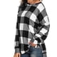 thumbnail image 3 of Guardurnaity Jersey femenino a cuadros de manga larga para mujer, sudadera deportiva con parte inferior dividida, sudadera informal para chica Prendas para la parte del cuerpo negro METRO, 3 of 6