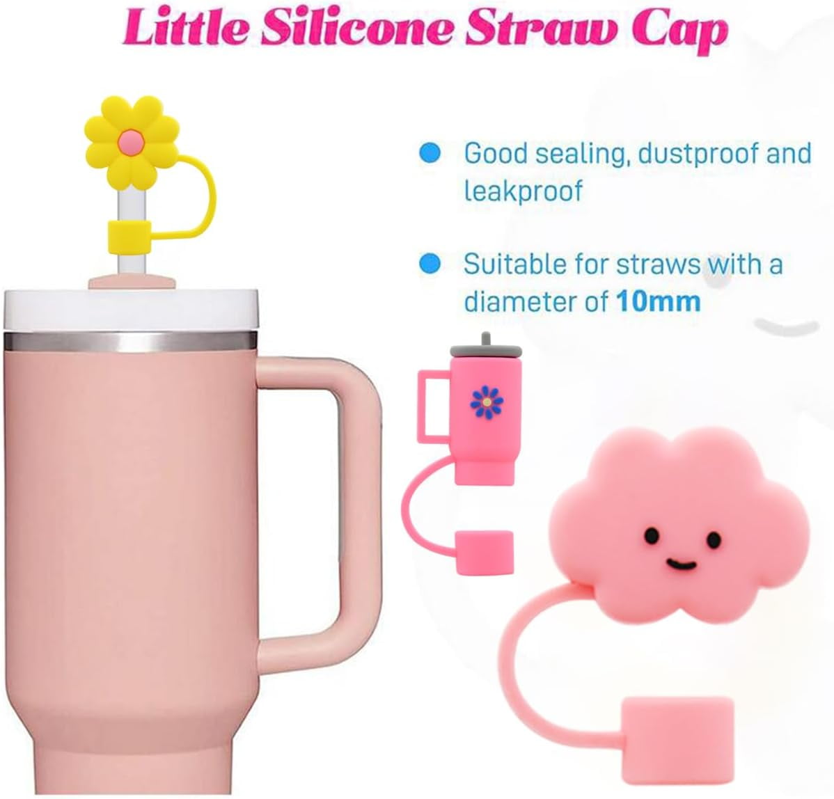 1pc 10mm Silicone Straw Cap, Cat'S Paw Straw Hat, Large Diameter Straw Cover,  Dustproof & Leakproof Straw Stopper, Straw Cup Decoration, Iced Coffee Cup  Accessory