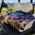 thumbnail image 3 of Yuyamidu Colorful Sunset Golf Cart Seat Covers Coconut Tree Club Car Towel Seat Covers with Front Pockets Portable Golf Cart Accessories for 2 Passenger Seats, 3 of 8