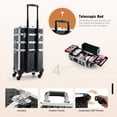 thumbnail image 4 of Professional Rolling Makeup Case Aluminum Cosmetic Trolley 3-in-1  Train Case Organizer Lockable Salon Barber Box Storage with Wheels, 4 of 7