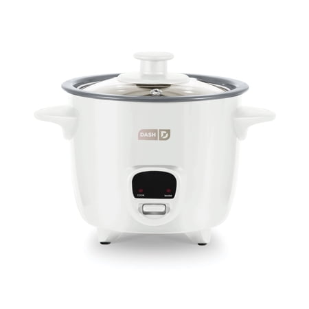 Dash Mini Rice Cooker Steamer, 2 Cup, Nonstick Removable Pot White
