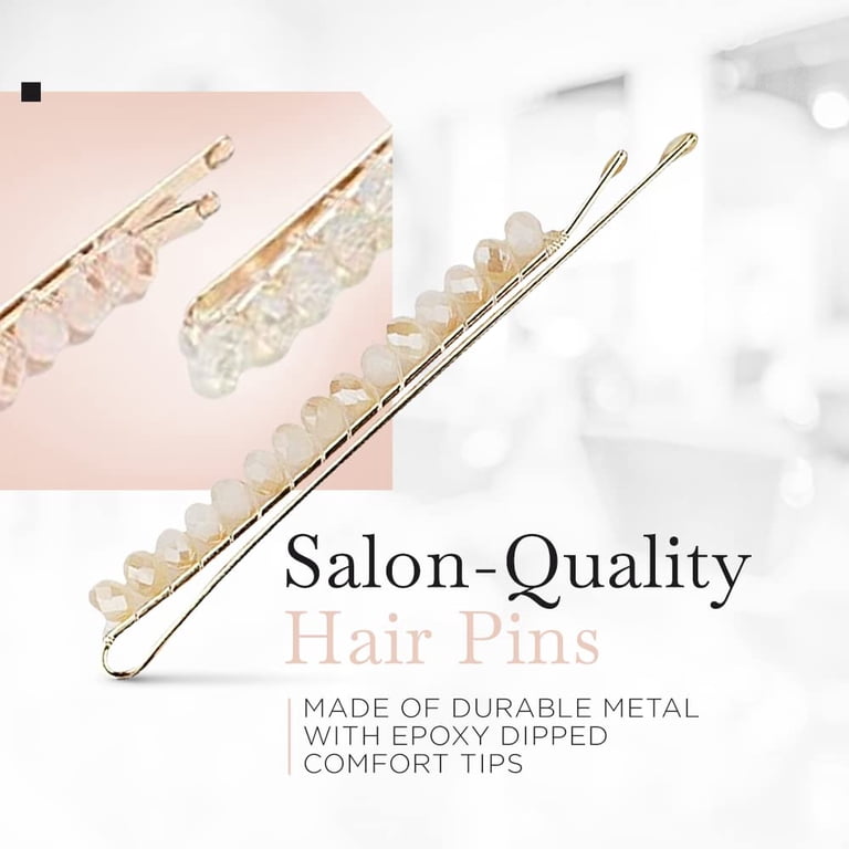 Kitsch Fashion Beaded Bobby Pins, Gold, Silver and Rose Gold  display picture 2