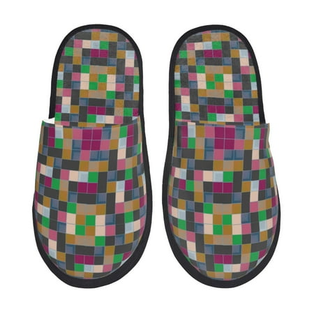 

Slippers for Women Abstract color pattern Womens Slippers Fuzzy Winter House Shoes Soft Anti-Skid Slippers Indoor and Outdoor