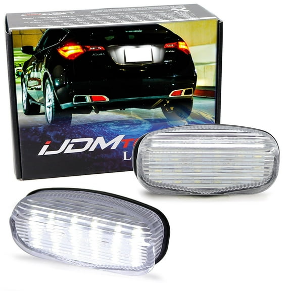 18-SMD Super Bright Xenon White Full LED License Plate Light Kit For Acura 2009-2013 ZDX; Honda 2017-2024 Freed, 2015-22 XR-V