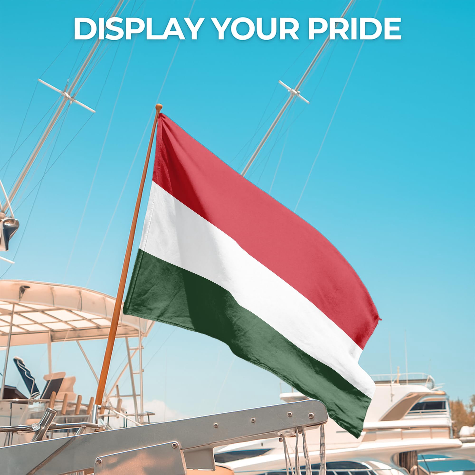 Hungary Outdoor Flag (1x1.5ft) by DreamController - Durable, Fade-Resistant Polyester, Double-Stitched, Brass Grommets - HD Printed Eastern Europe Flag - Made in USA