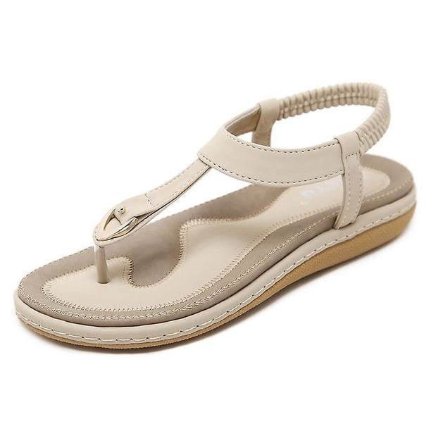 Sandalias con tacón de cuña bajo y plataforma plana con diamantes y barra en T para mujer
