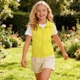 thumbnail image 6 of Jalioing Toddler Kids Outdoor Vest Boys Girls Solid Color Zip Up Collared Vest Casual Summer Travelling Vest with Pocket, 6 of 8