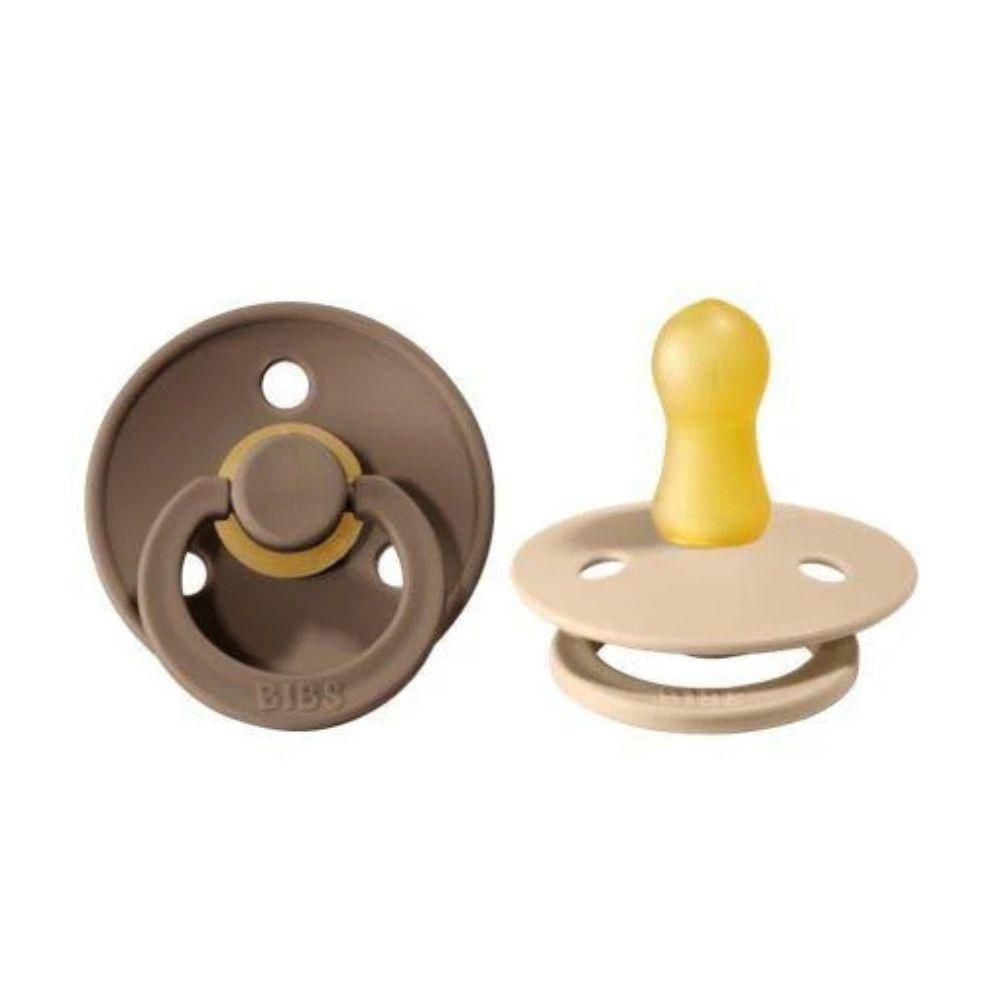 BIBS Pacifiers | 2-Pack | Size 6-18 Months, Natural Rubber Pacifier, Made in Denmark